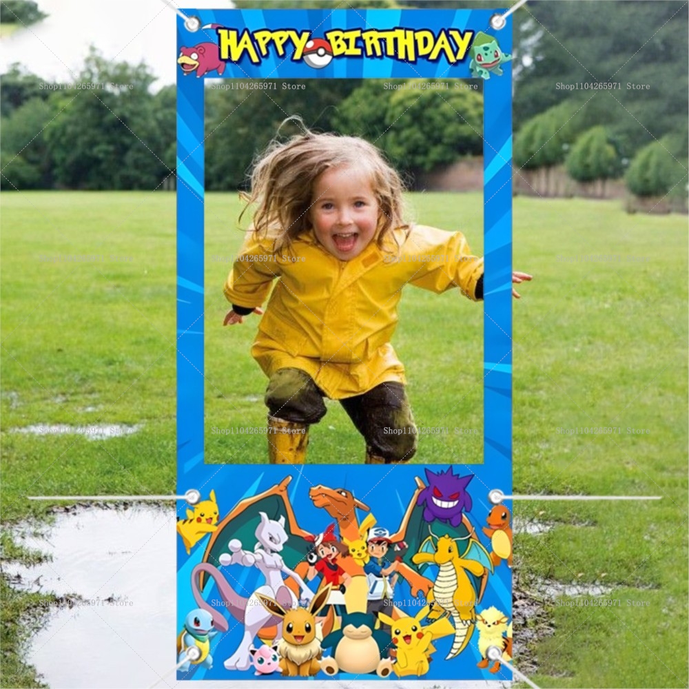 Photography Lighting Backdrop - Pokemon Pikachu Photo Booth Frame Props