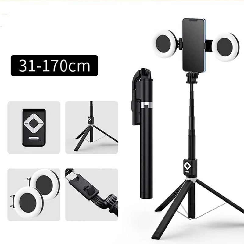 Photography Lighting With Umbrella - 1.7m Extendable live Tripod Selfie Stick
