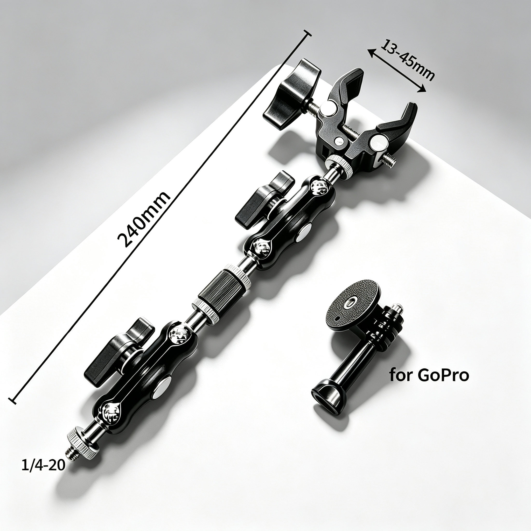 Photography Lighting Mount - Universal Metal Super Clamp Double Ball
