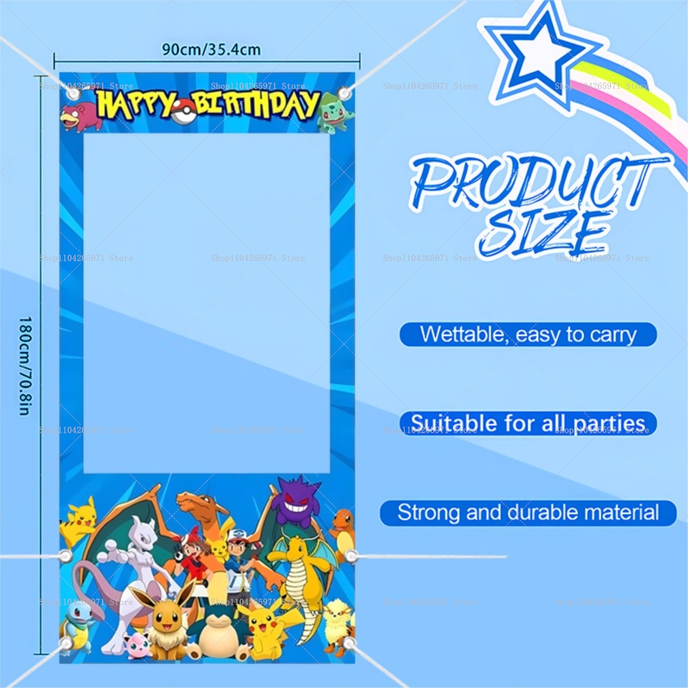 Pokemon Pikachu Photo Booth Fr - Photography Lighting Backdrop incelemesi ve fiyatı
