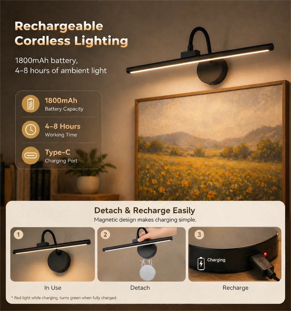 LED Wireless Picture Light wit - Photography Lighting Wall incelemesi ve fiyatı