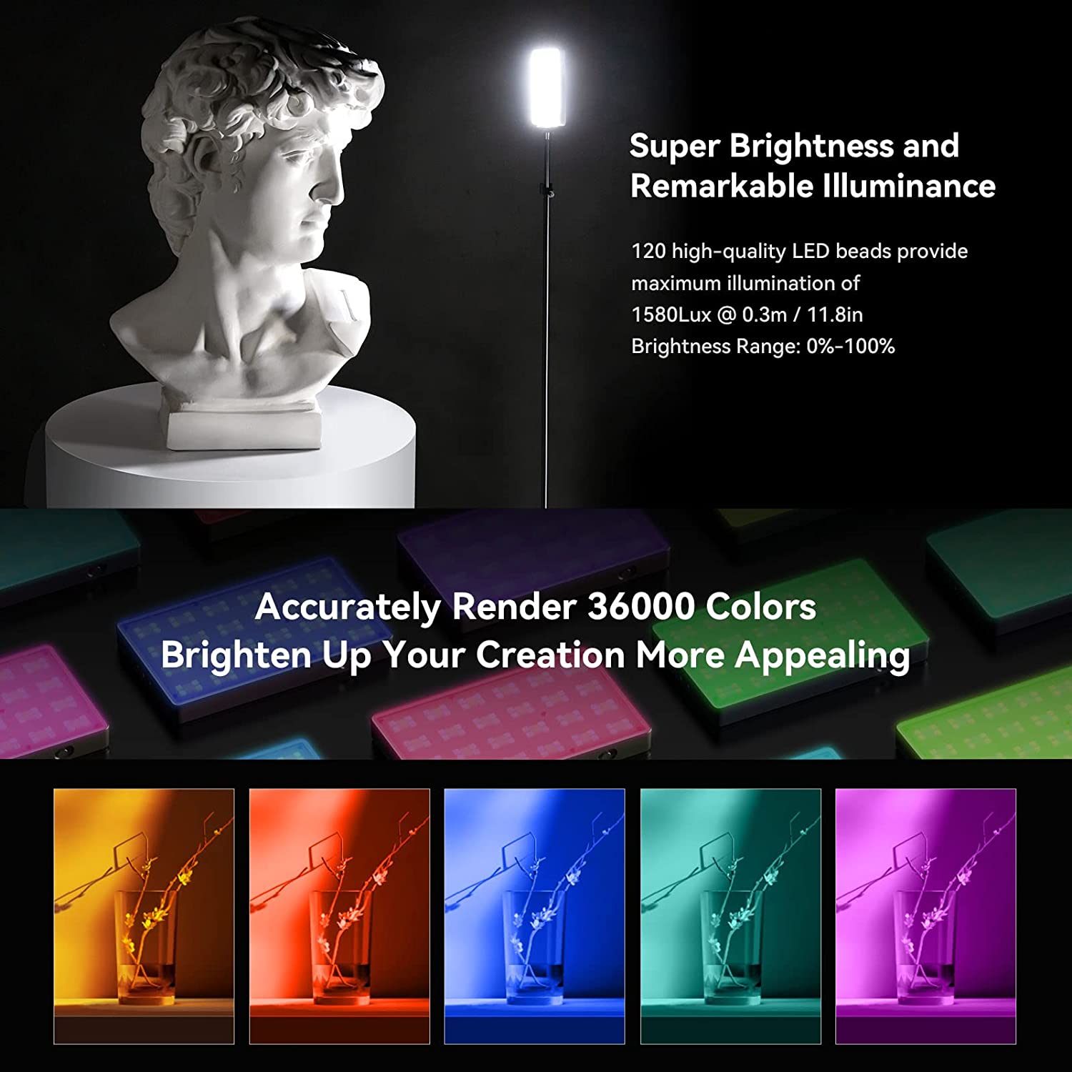 SmallRig RM120 RGB LED Video L - Photography Lighting With Umbrella incelemesi ve fiyatı