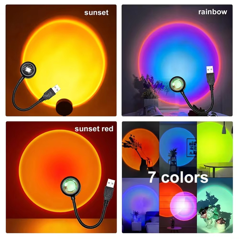 1-4pcs Sunset Lamp LED Rainbow - Photography Lighting Wall incelemesi ve fiyatı