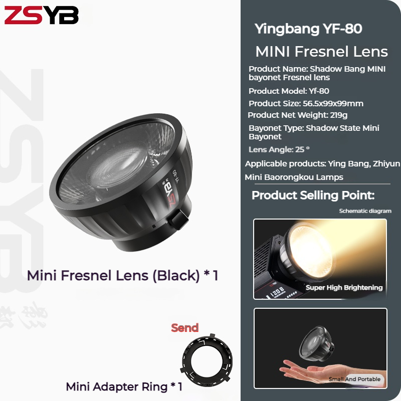 ZSYB YF-80 Fresnel Lens 9 Time - Fresnel Lens Attachment incelemesi ve fiyatı