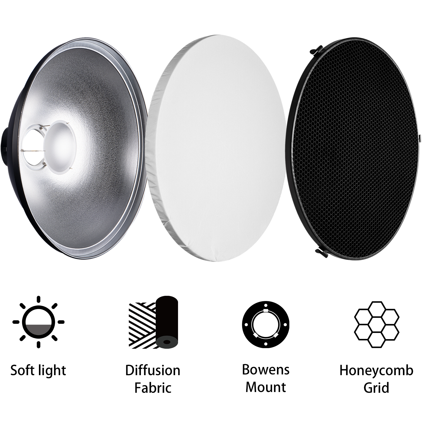 Selens 70cm Silver/White Inter - Photography Lighting Mount incelemesi ve fiyatı