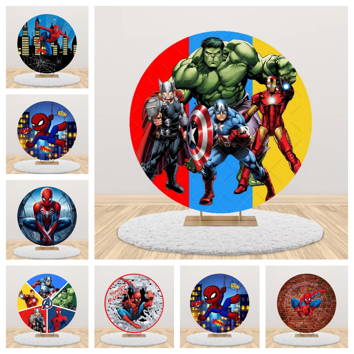 Avengers Theme Round Backdrop  - Photography Lighting Backdrop incelemesi ve fiyatı