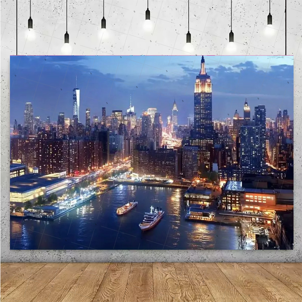 Night View High-Rise Building  - Photography Lighting Backdrop incelemesi ve fiyatı