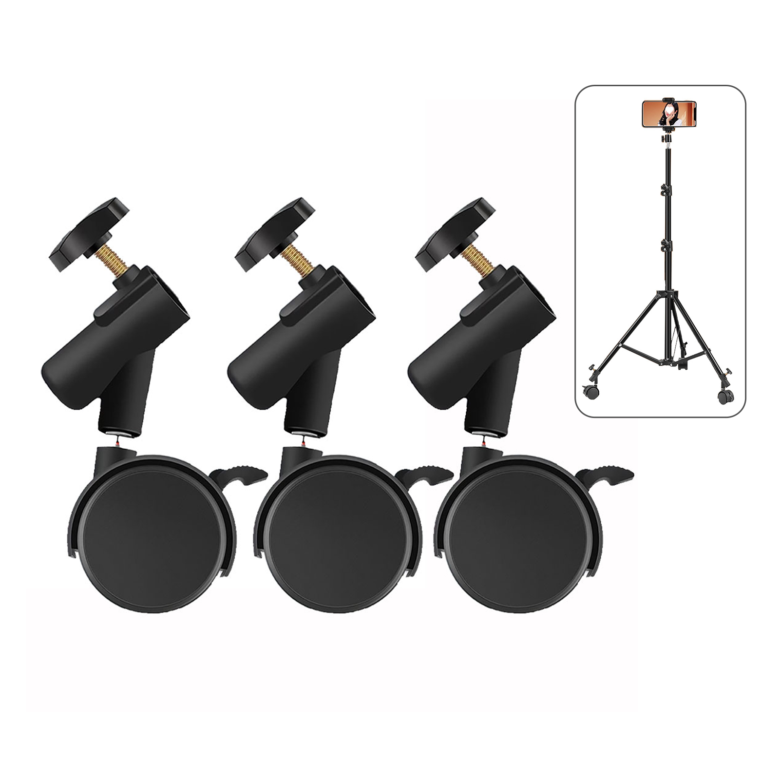 3pcs/set Flexible  Casters Whe - Photography Lighting Set incelemesi ve fiyatı