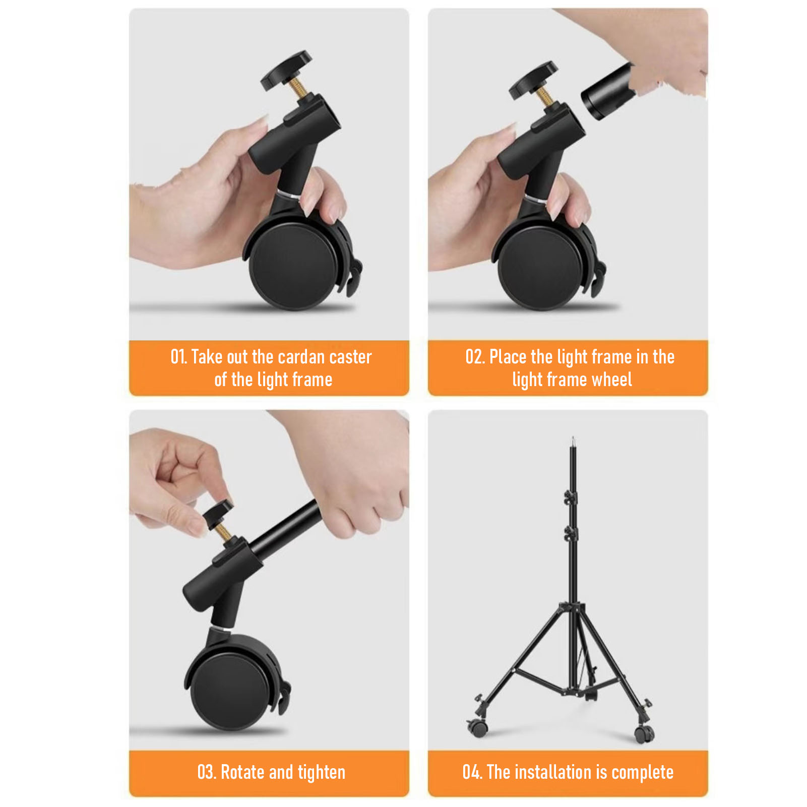 3pcs/set Flexible  Casters Whe - Photography Lighting Set incelemesi ve fiyatı