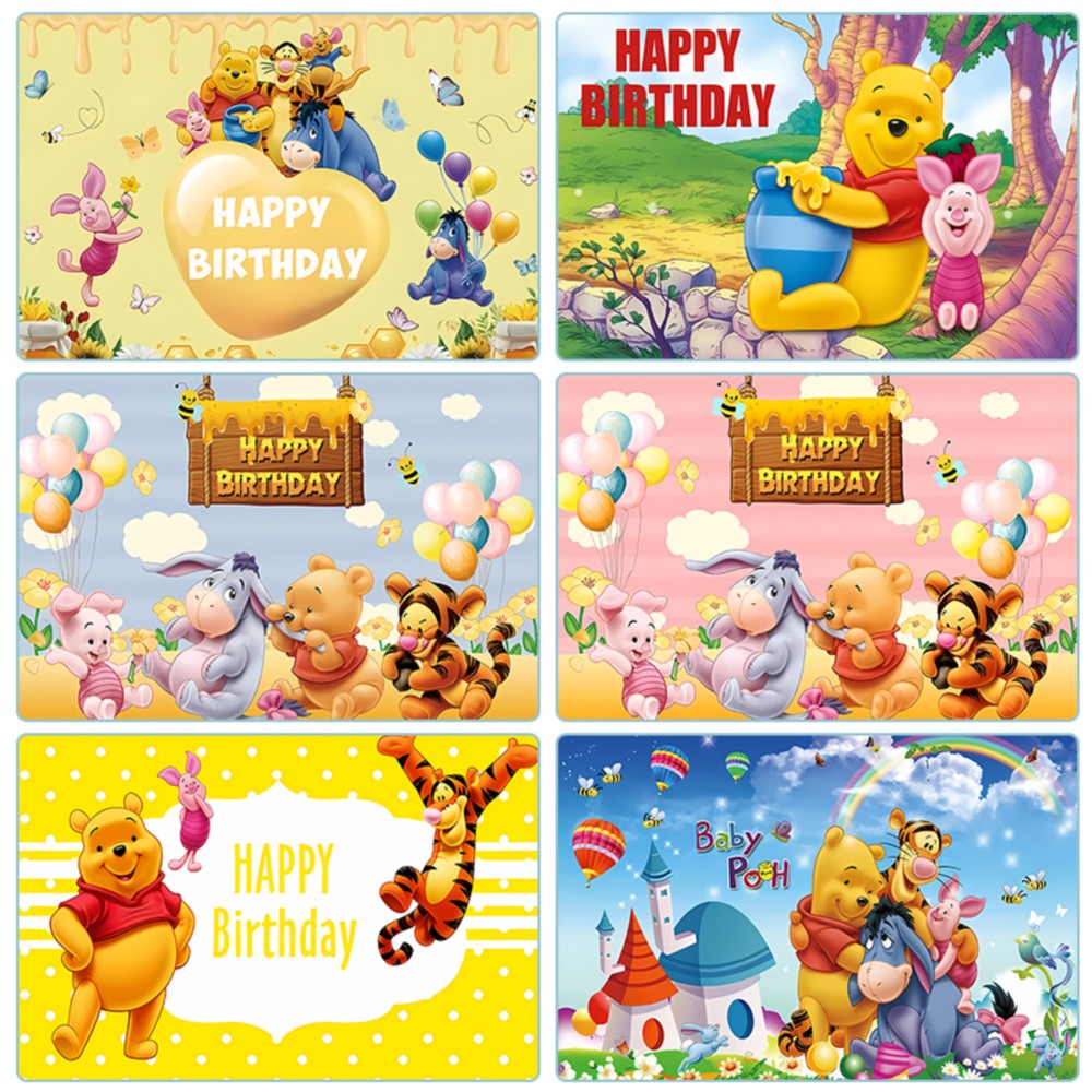 Bear Winnie The Pooh Birthday  - Photography Lighting Backdrop incelemesi ve fiyatı