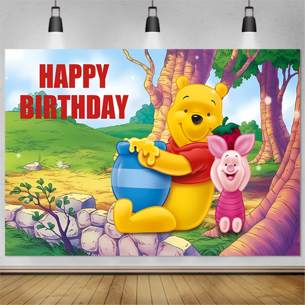 Bear Winnie The Pooh Birthday  - Photography Lighting Backdrop incelemesi ve fiyatı