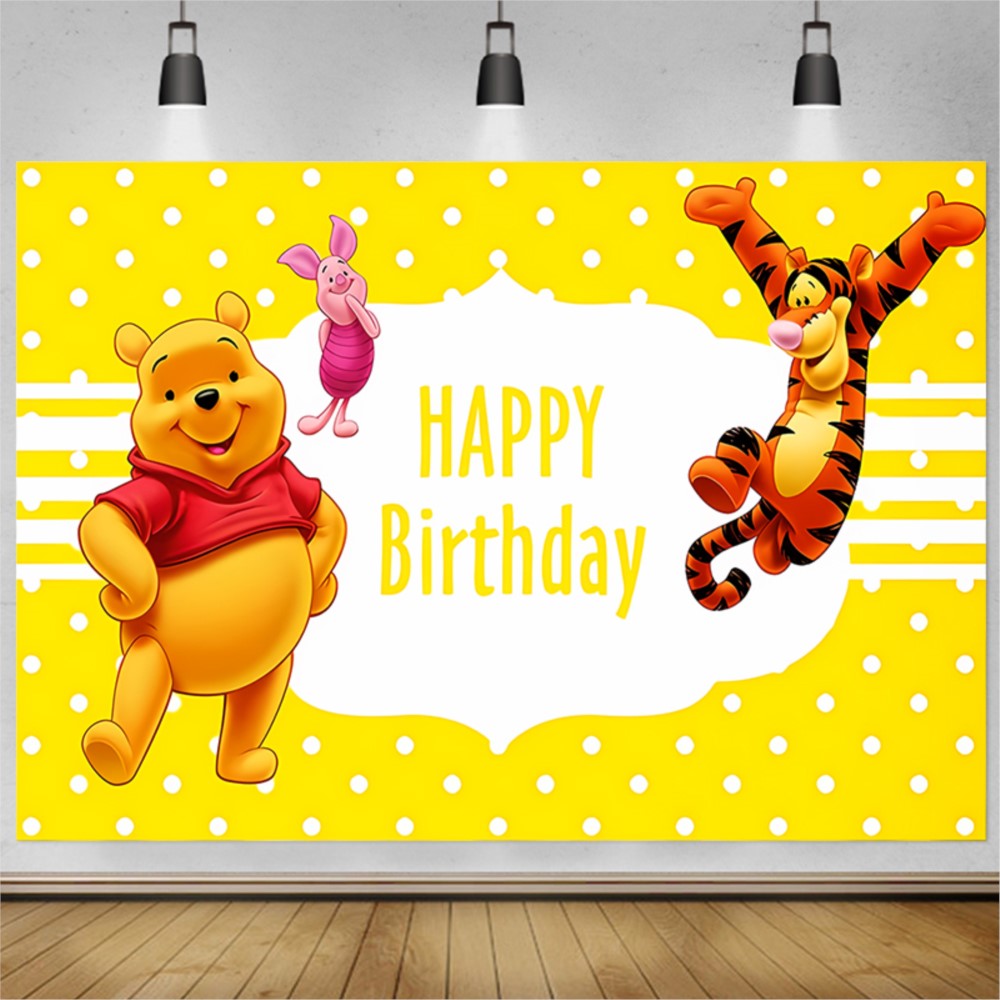 Bear Winnie The Pooh Birthday  - Photography Lighting Backdrop incelemesi ve fiyatı